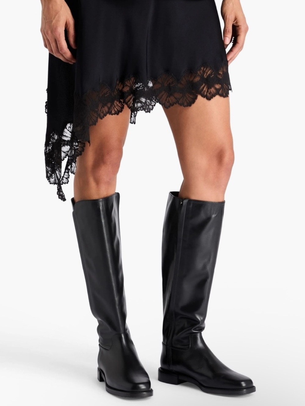 ๐นSTUART WEITZMAN๐น Leather Square-Toe Knee-High Boots In Black Size: 6B